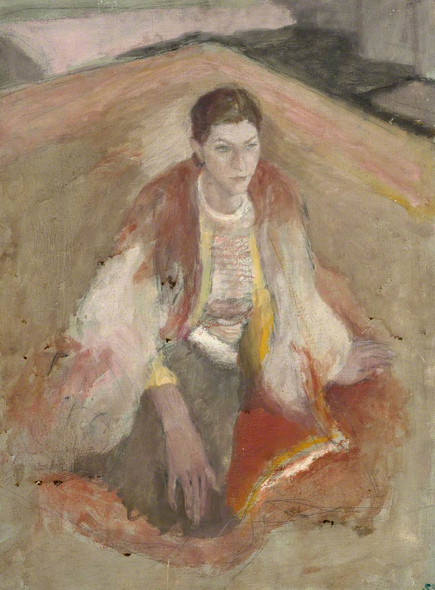 Seated Female with Red Cape