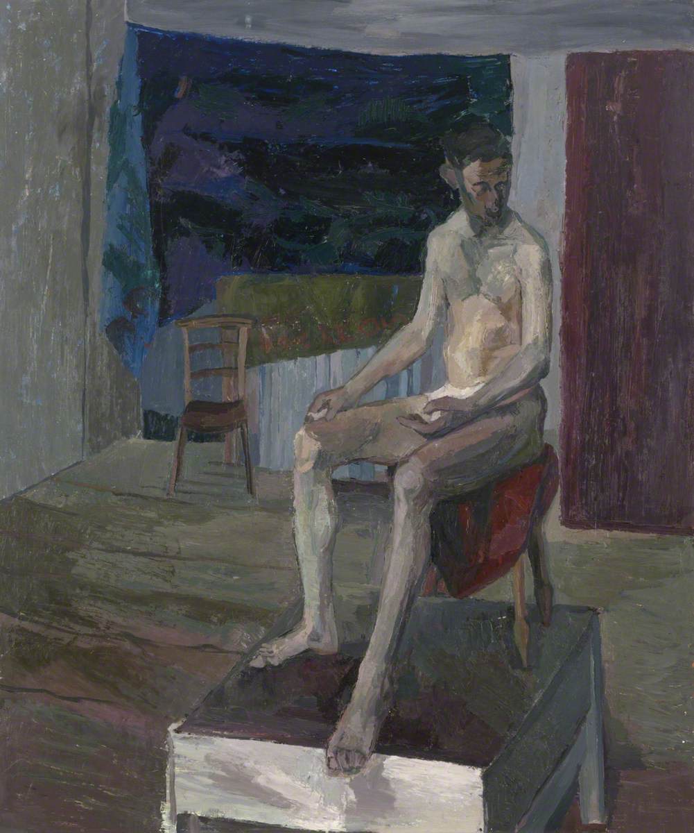 Seated Male Nude and Chair