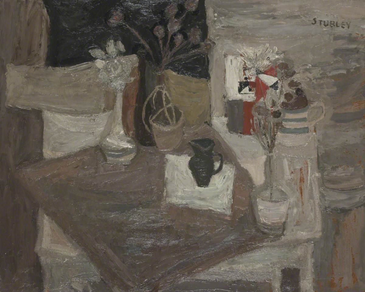 Still Life with Vases and Dried Flowers