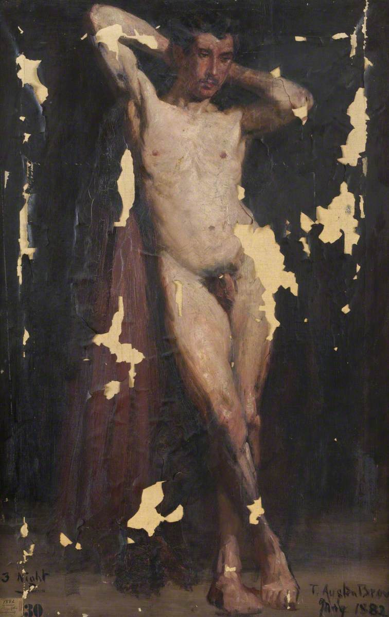 Male Nude with Hands Clasped behind Head | Art UK