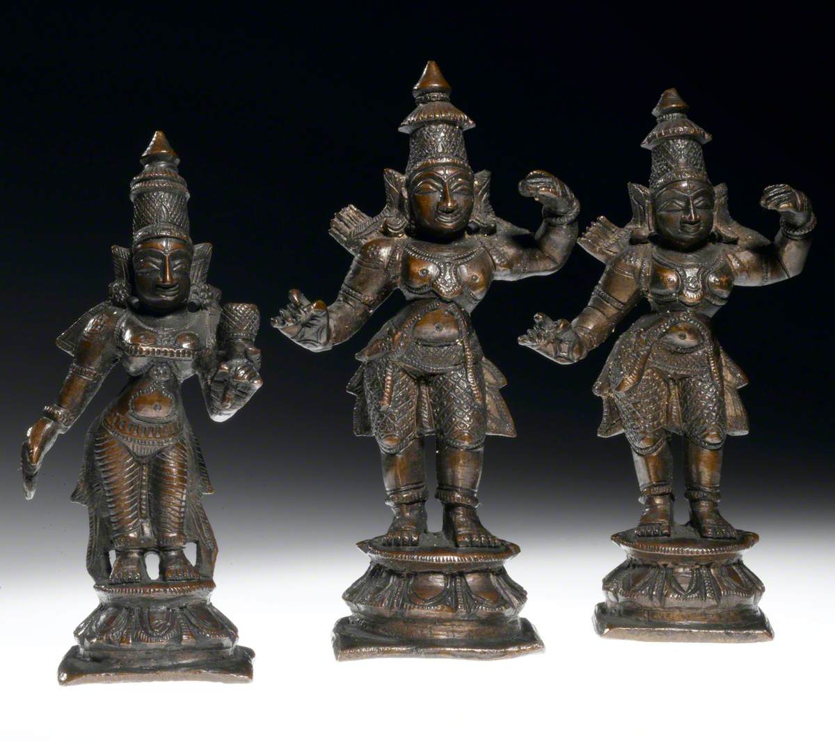 Rama, his wife Sita and his brother Lakshmana