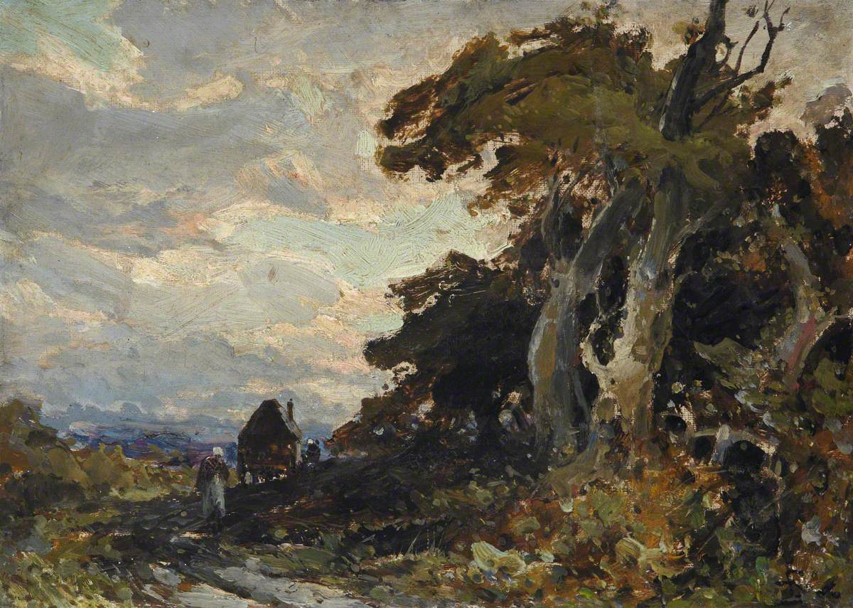 Landscape with a House, Figures and Tree Group