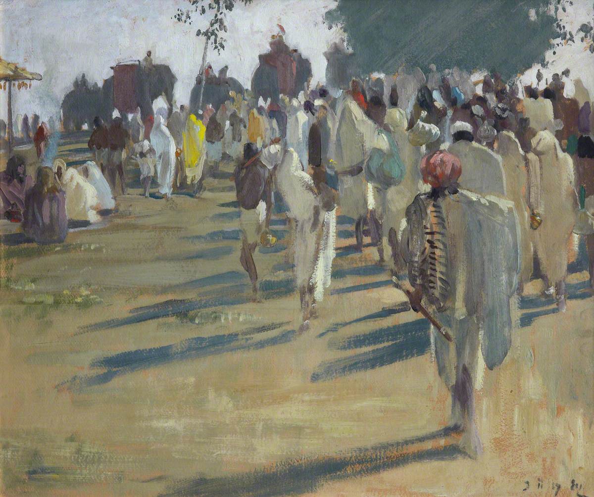 Pilgrims nearing the Sangam