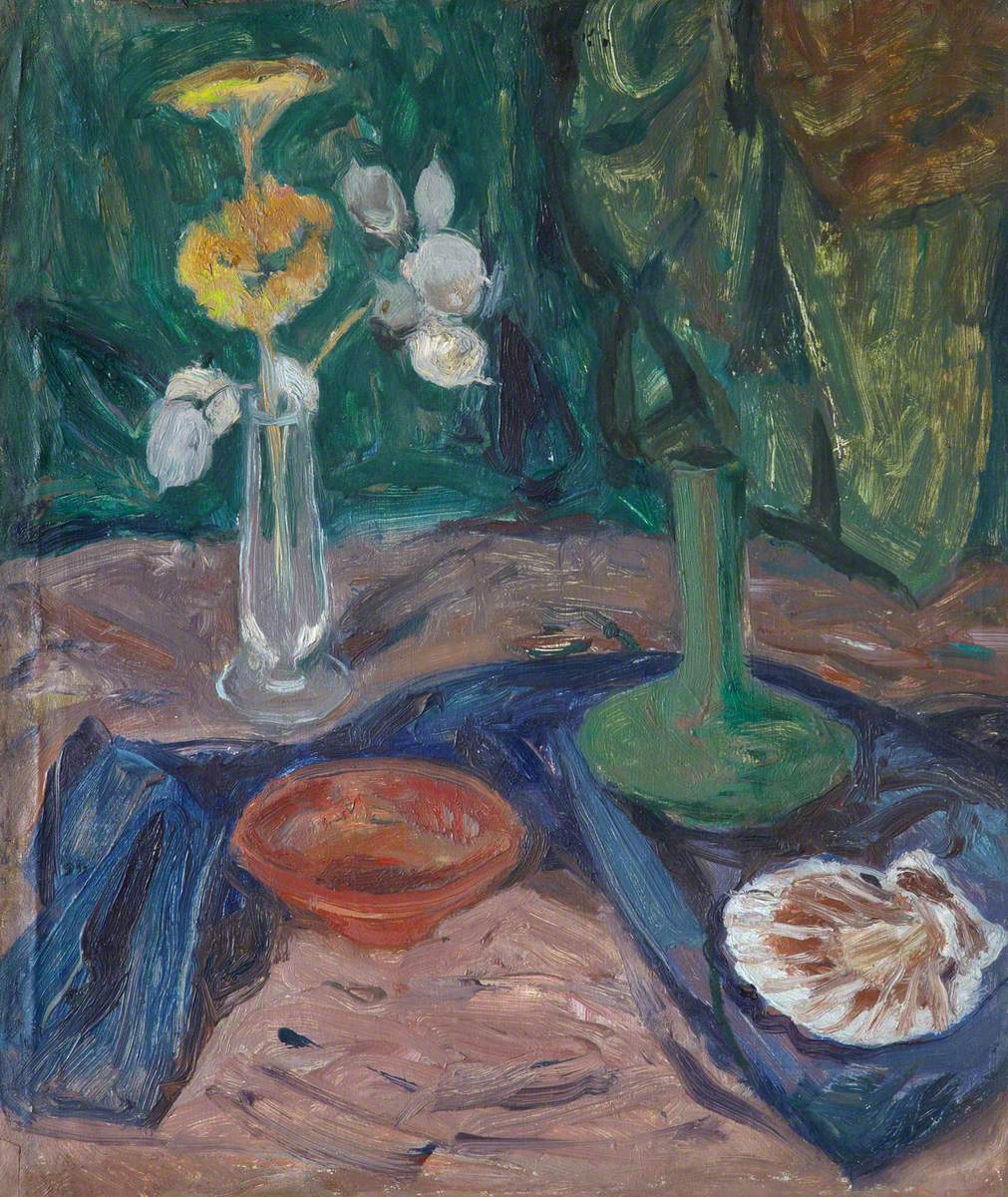 Still Life with Flowers in a Rose Glass