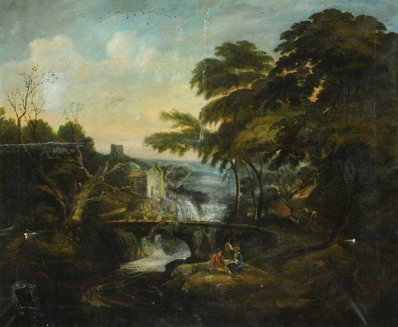 Landscape with Figures by a Waterfall