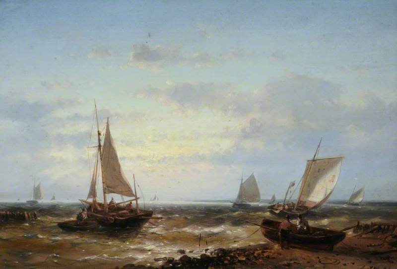 Fishing Boats in a Fresh Breeze, Evening