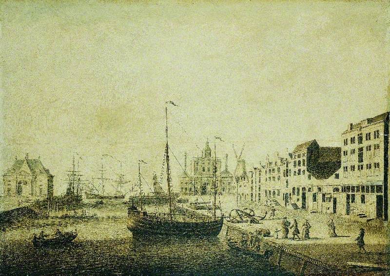 Harbour Scene: View of the Leuvehaven, Rotterdam, The Netherlands