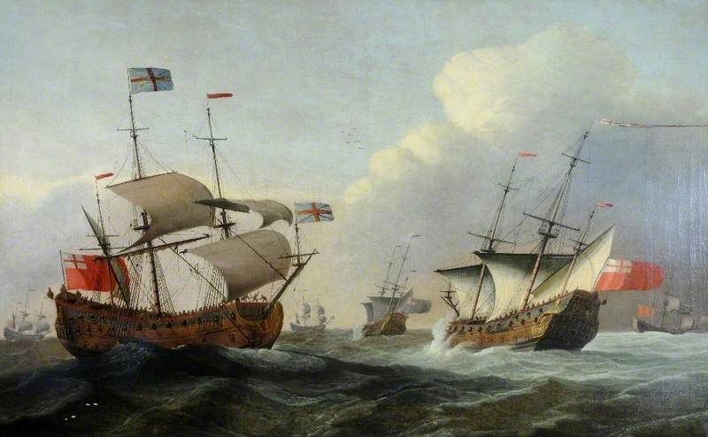 Naval Vessels in a Rough Sea
