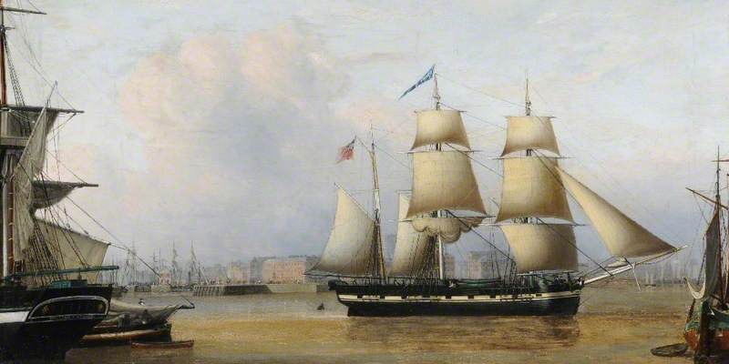 Hull Docks with the Barque 'Edward' and the Snow 'William'