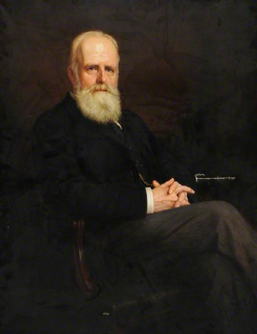 Three-Quarter Length Portrait of a Seated Man Facing Right, with a Black Tie and a White Beard