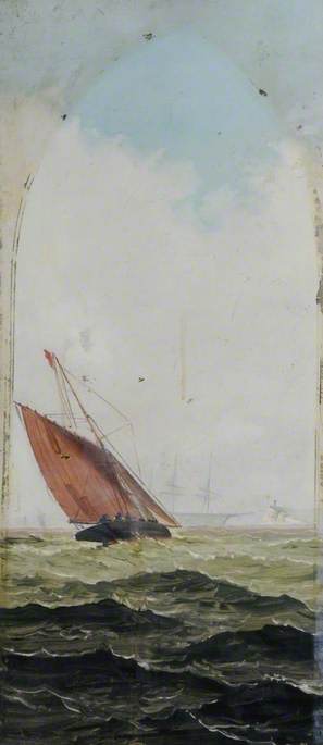 Boat with a Brown Sail