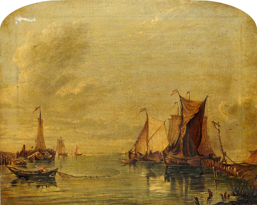 Sailing Ships in a Harbour