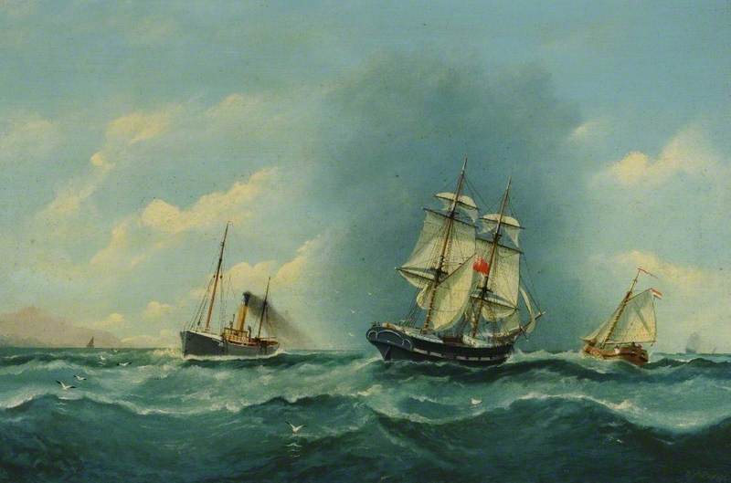 Hull Trawler, Sailing Brig and Dutch Herring Buss