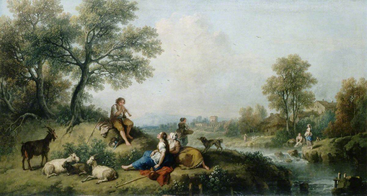 Pastoral Scene with Goatherds