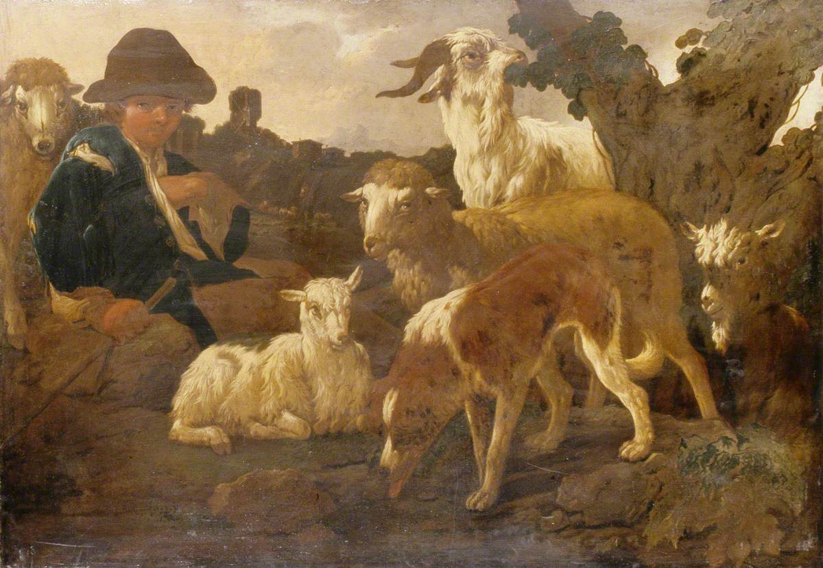 Goatherd And Goats Art Uk 