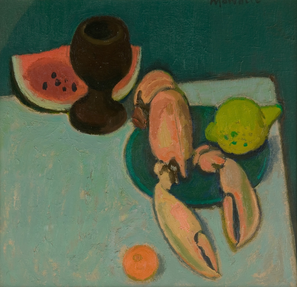 Still Life with Lobster and Watermelon