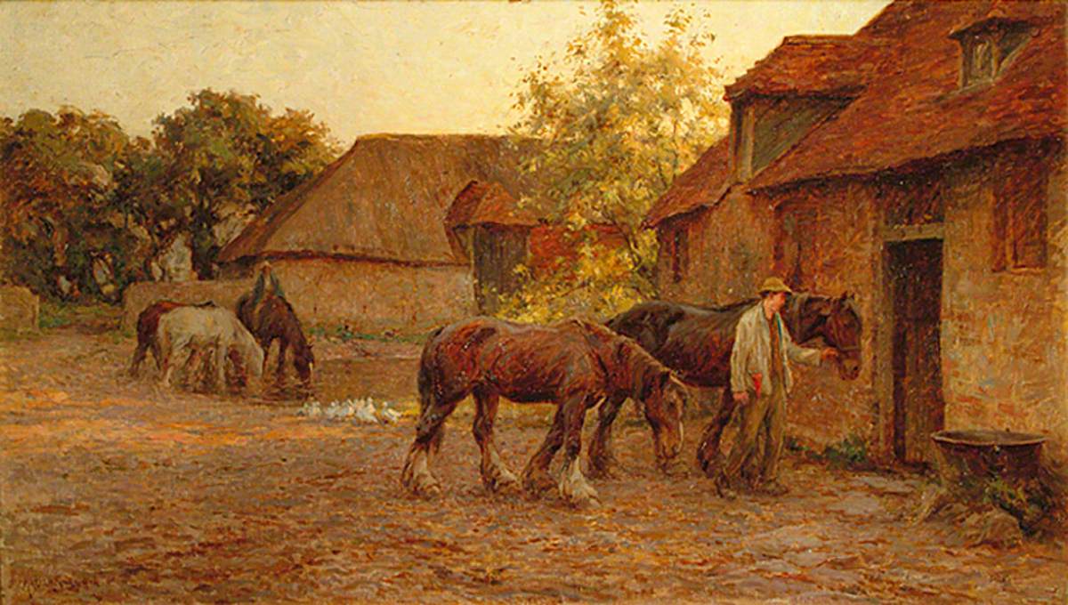 Horses at Wilmington, East Sussex (Priory Farmyard)