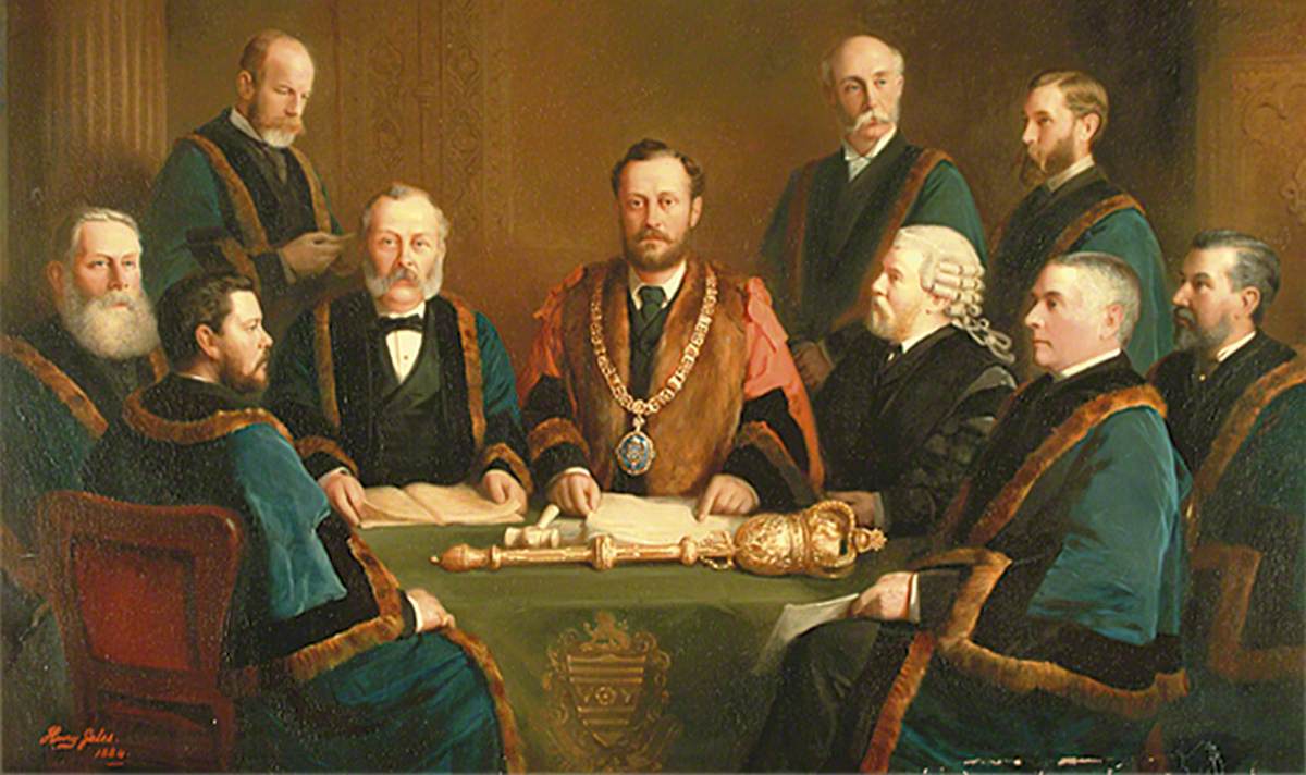 The First Mayor, Aldermen and Clerk of the Borough of Eastbourne (1883–1884)