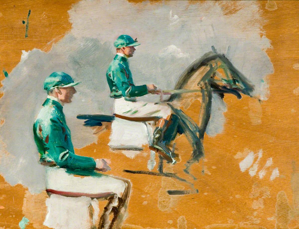 Studies of a Jockey Wearing Green