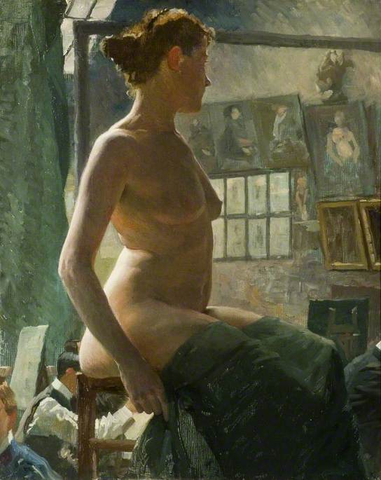 A Female Nude Seated at Julian's Atelier, Rue du Dragon