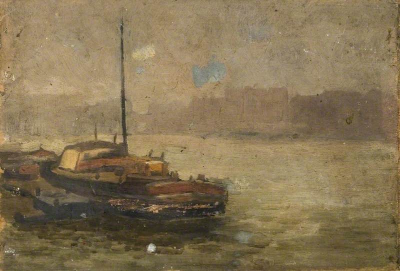 A River Scene with a Tug