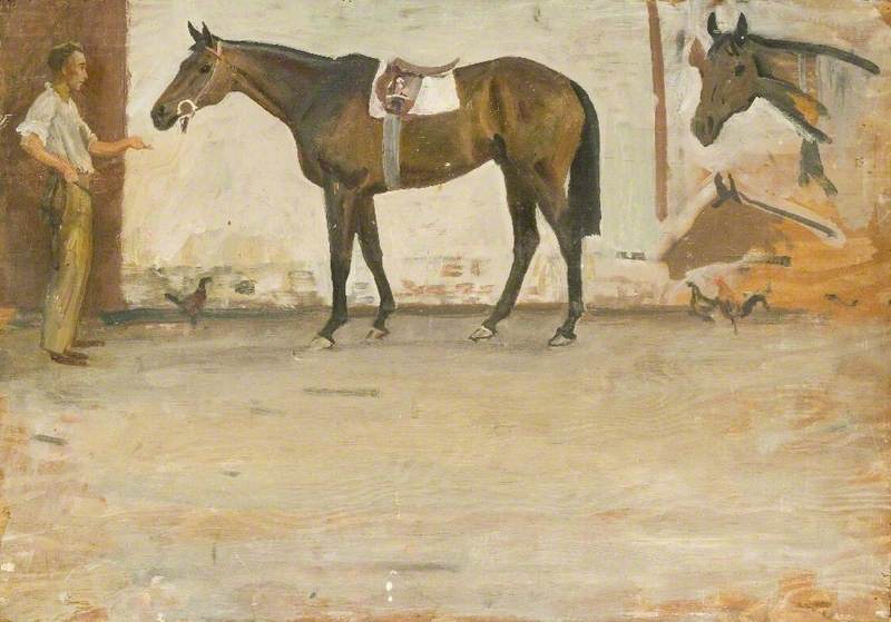 Study of a Racehorse with a Stable Lad
