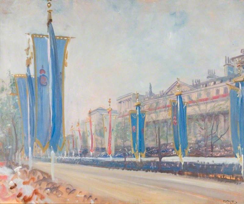 Study of the Decorations in the Mall for the Coronation of George VI, 1937
