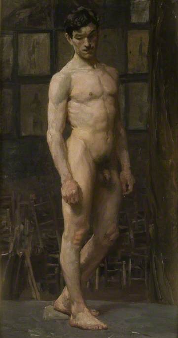 Study of a Standing Male Nude, Julian's Atelier