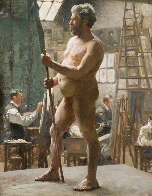 Study of a Male Nude in Julian's Atelier
