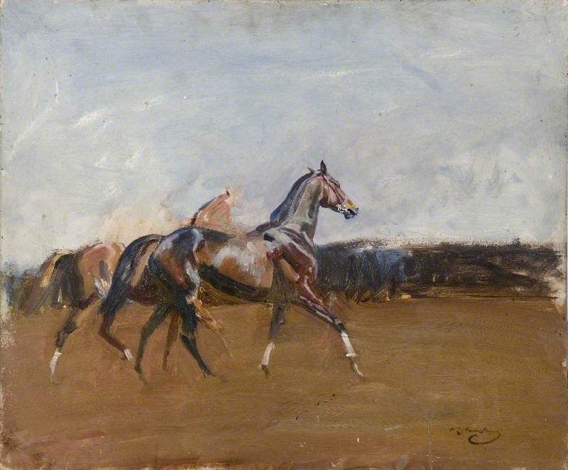 Racehorses in a Landscape | Art UK