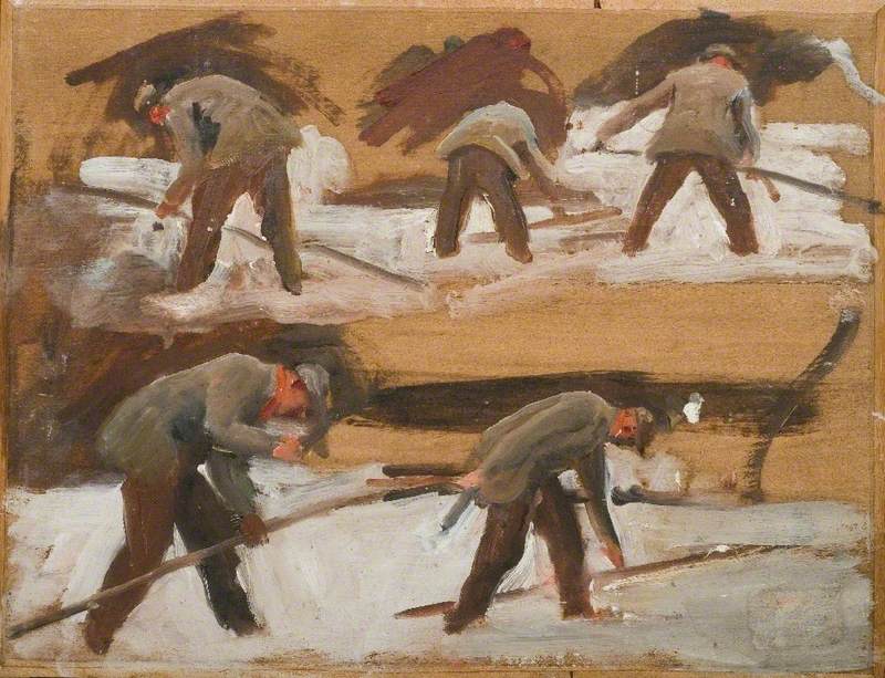 Studies of a Man Clearing Snow