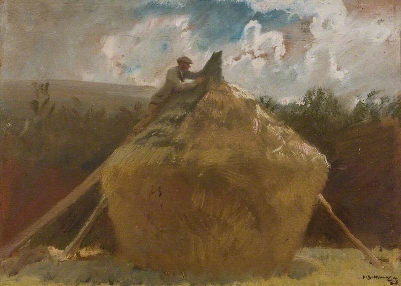 Thatching an Oat Stack with Rushes, Exmoor