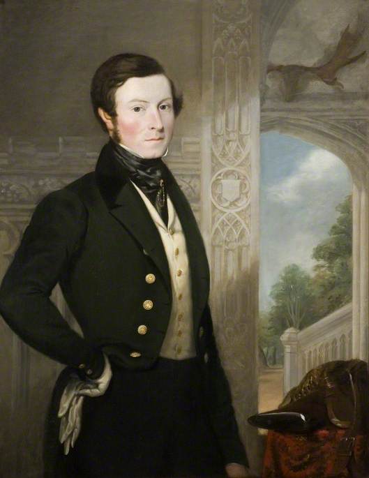 Portrait of a Gentleman in a Gothic Hall