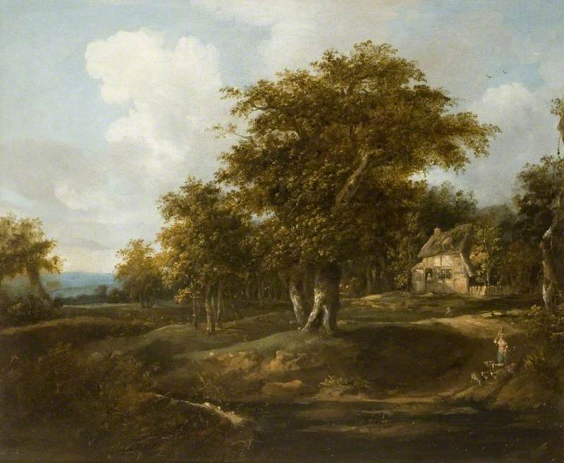 Wooded Landscape with Thatched Cottage