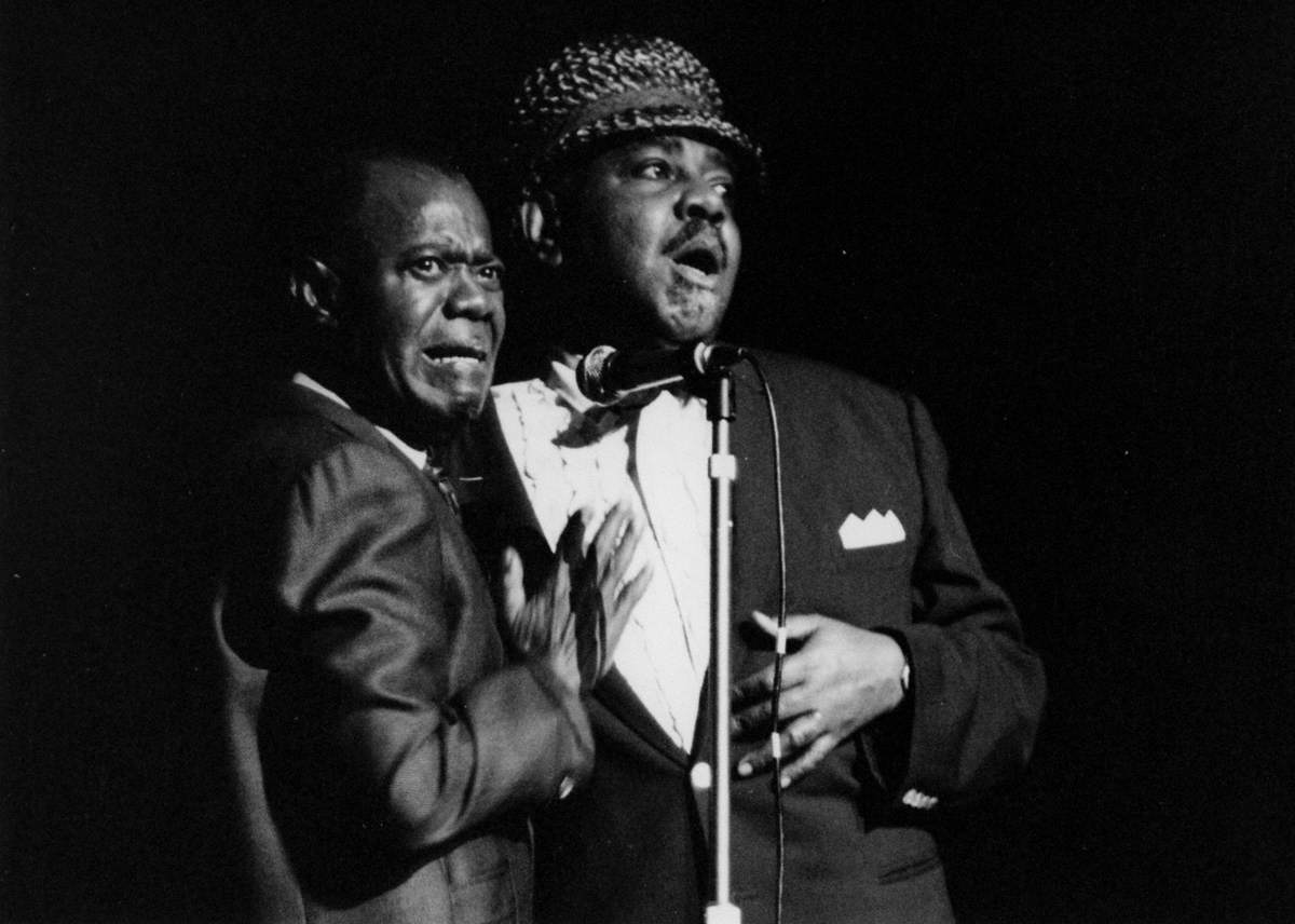 Louis Armstrong (1901–1971) and Tyree Glenn (1912–1974), Hammersmith Odeon, London, 1968