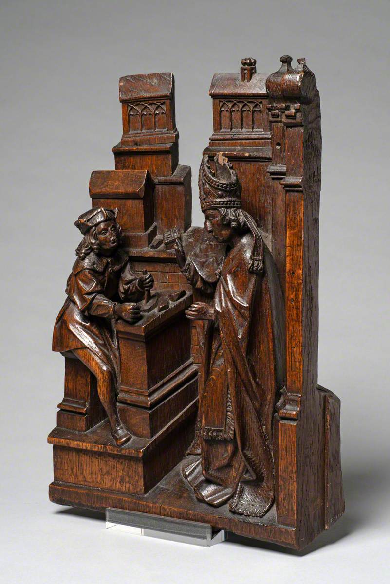 Saint Dunstan Rebuking a Carpenter for Working on the Sabbath