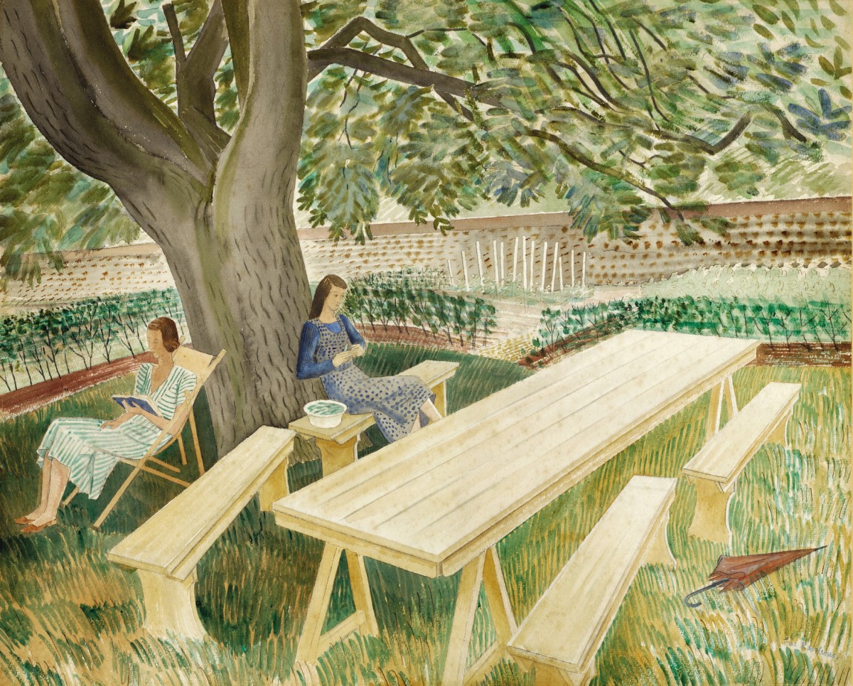 Two Women Sitting in a Garden