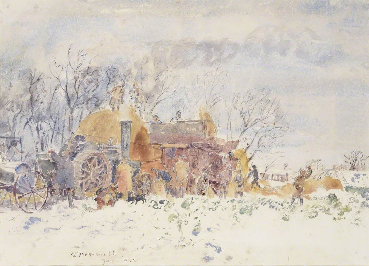 Threshing in the Snow