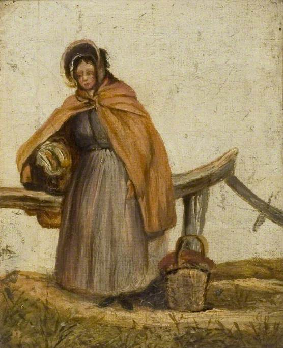 Woman Resting Her Basket on a Stile