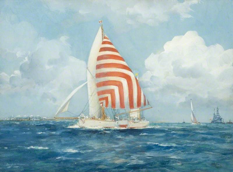 Sailing Barge 'Veronica' Winning the Medway Race, 1957