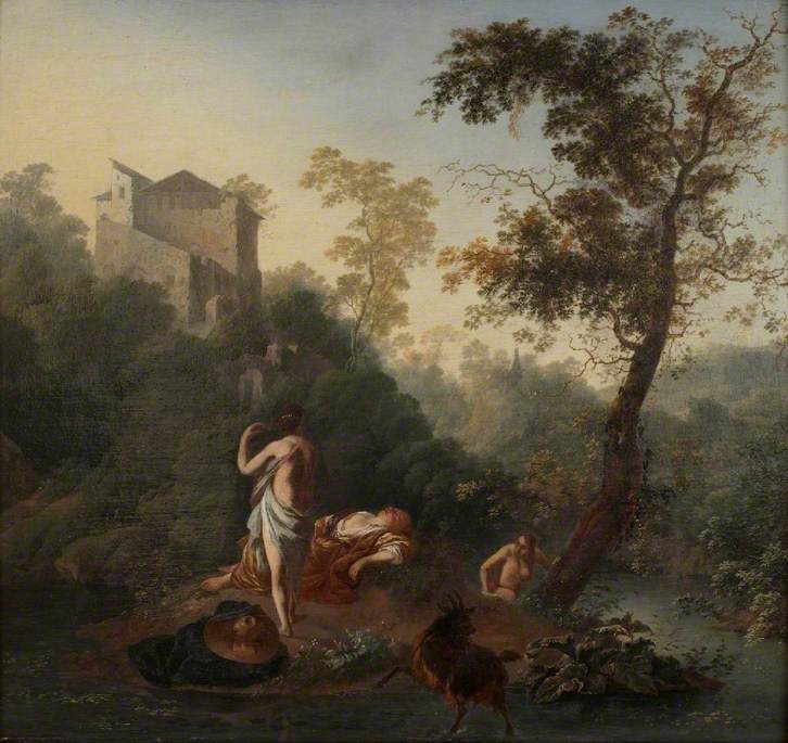 Landscape with Three Bathers and a Goat