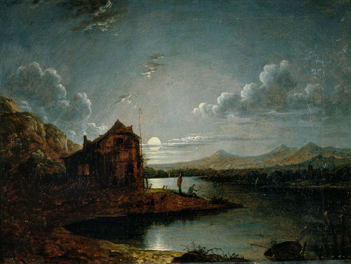 A River Scene with a Cottage