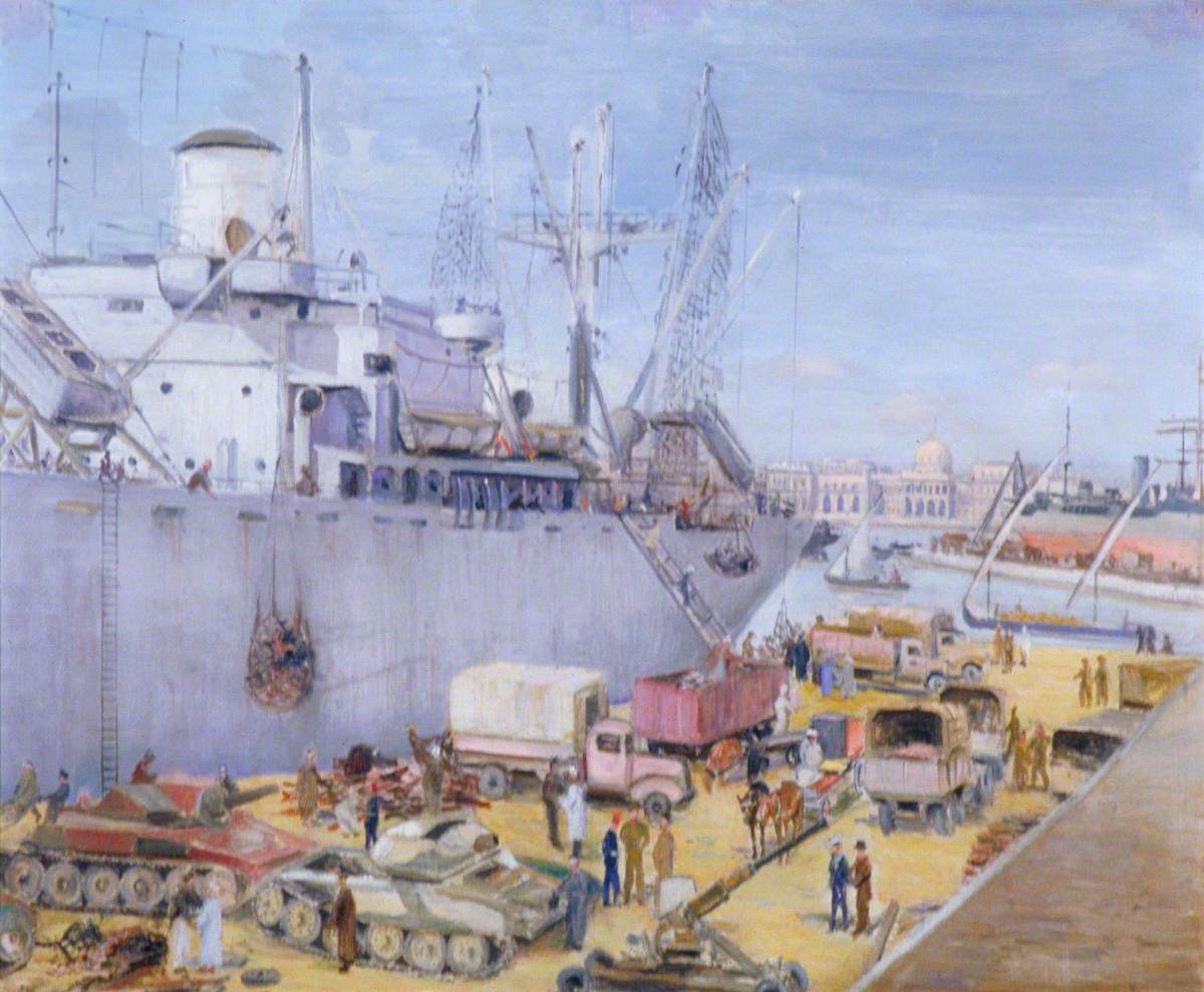 Liberty Ship Loading Scrap at Alexandria
