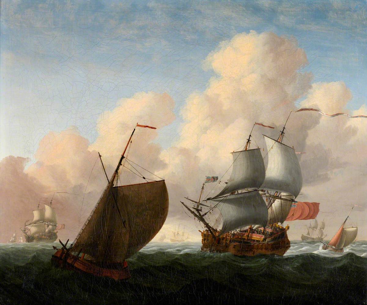 English Men o' War with Shipping