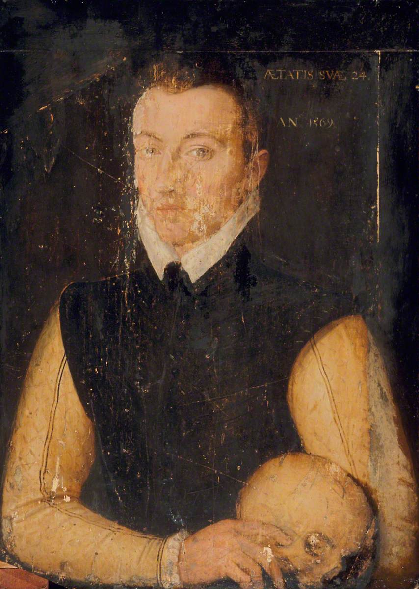 Portrait of a Man, Aged 24, with a Skull