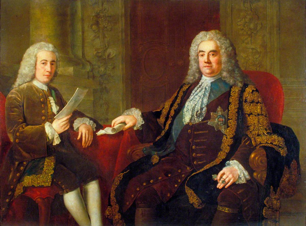 Sir Robert Walpole, Earl of Orford (1676–1745), Prime Minister,and Henry Bilson Legge (1708–1764), Politician