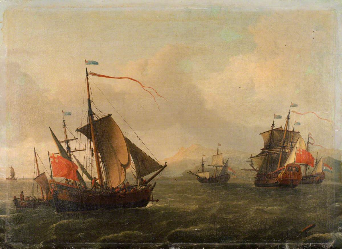 Two English Ships And A Dutch Ship Art Uk