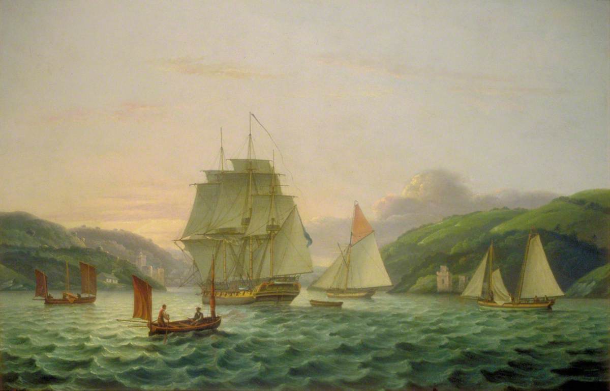 Seascape, Men o' War at Dartmouth