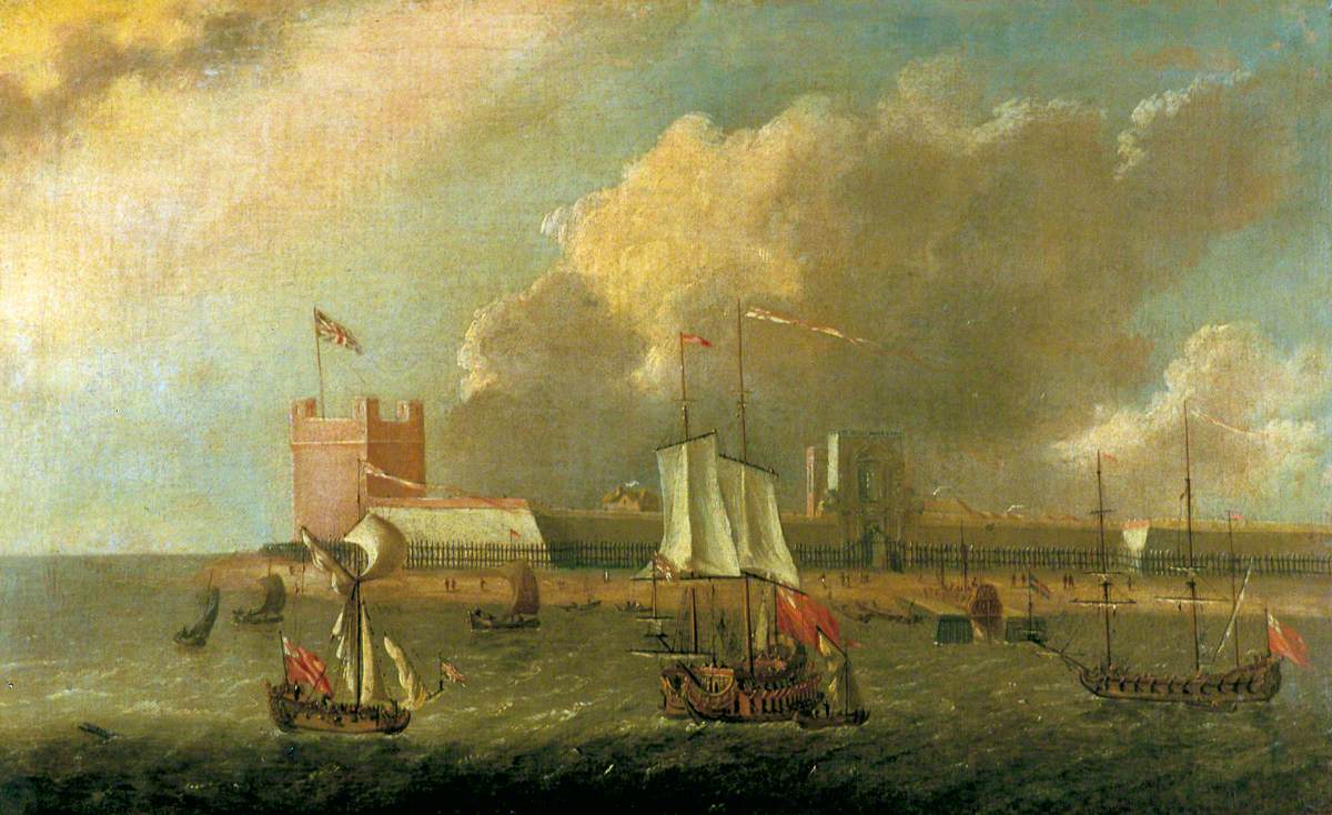 Sheerness, with Warships at Anchor
