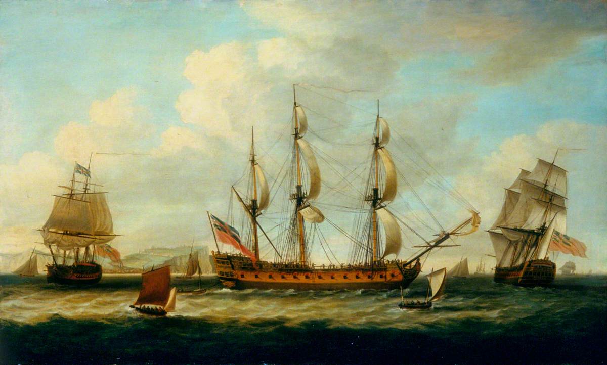 The East Indiaman 'Francis' in Three Positions, off Dover